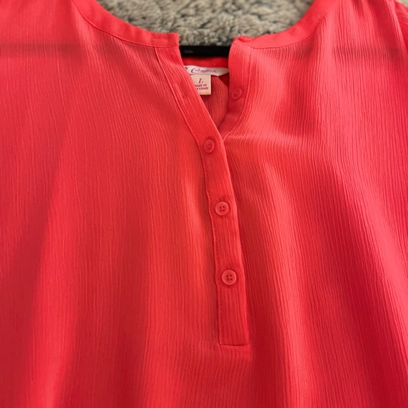 Candies- Sweet oversized blouse in a beautiful bright coral color, Size Large - Picture 8 of 14